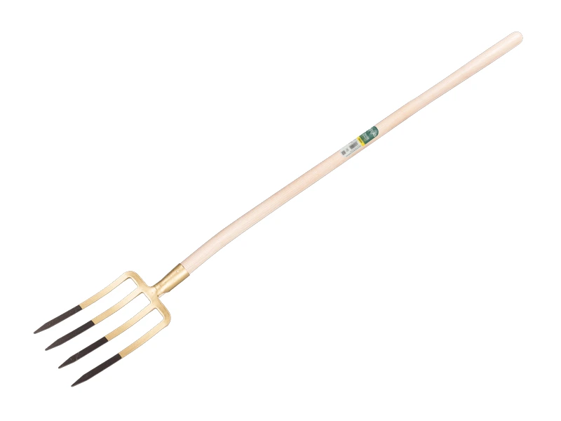 Fourche bêche OFFNER 4 dents bronze, avec douille et manche de pelle ATLAS 130 cm, FSC 100%