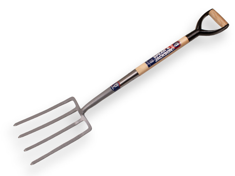 [865865] Digging fork SPEAR & JACKSON 1650 SN, 4 tines with ash wood metal D-handle
