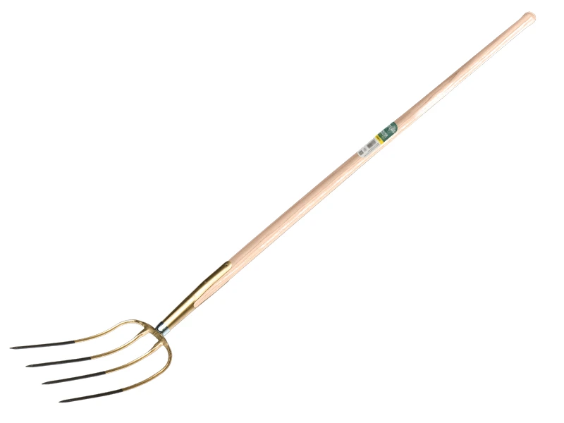 [911072] Mistgabel OFFNER 4 Zinken Bronze, mit ATLAS Knaufstiel 135 cm