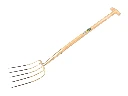 Manure fork OFFNER 5-tine bronze, with ATLAS T-handle 90 cm