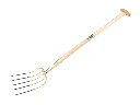 Manure fork OFFNER 5-tine bronze, with ATLAS T-handle 100 cm