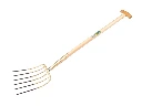Fourche à fumier OFFNER 6 dents bronze, avec manche de bêche en T ATLAS 90 cm