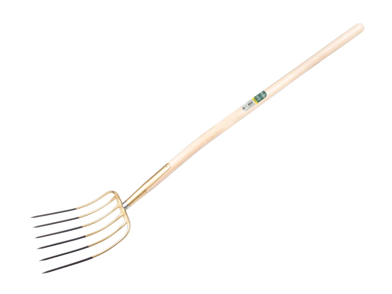 [915255] Fourche à fumier OFFNER 6 dents bronze, avec manche boule ATLAS 135 cm