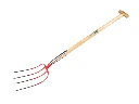 Mistgabel OFFNER 4 Zinken rot, mit doppelter Feder und ATLAS T-Stiele 90 cm
