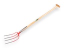 Fourche à fumier OFFNER 4 dents rouge, avec double ressort et manche de bêche en T ATLAS 100 cm