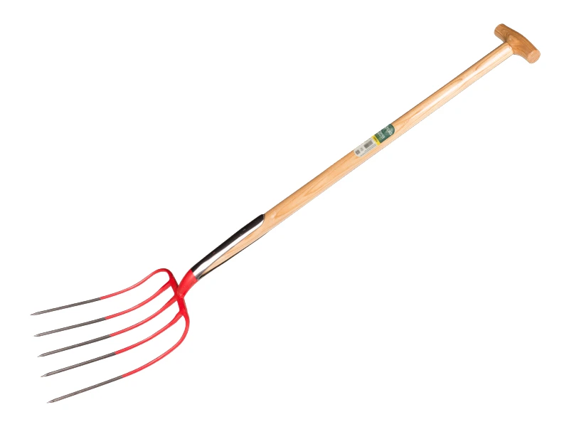 Mestvork OFFNER 5 tands rood, met dubbele veer en ATLAS T-steel 90 cm
