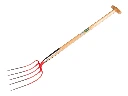 Mistgabel OFFNER 5 Zinken rot, mit Doppelfeder und ATLAS T-Stiele 90 cm