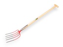 Mistgabel OFFNER 5-zinkig rot, mit Doppel-Feder und ATLAS T-Stiele 100 cm
