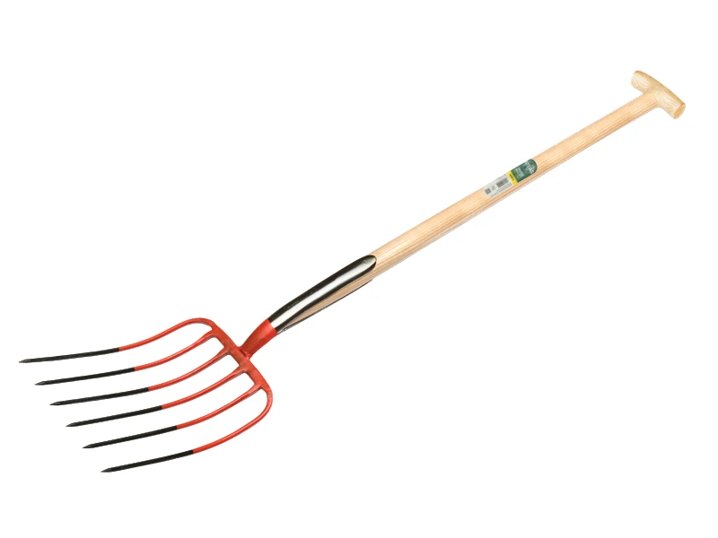 [916600] Mistgabel OFFNER 6 Zinken rot, mit doppelter Feder und ATLAS T-Stiel 90 cm