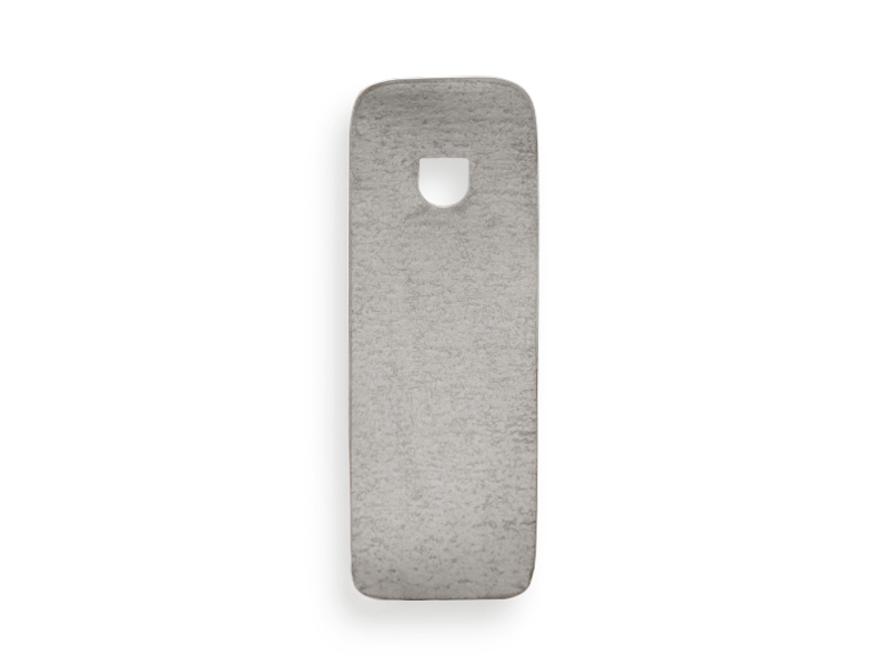 [920210] Steel plate 10 x 3.2 cm, for mounting a scythe to a wooden handle