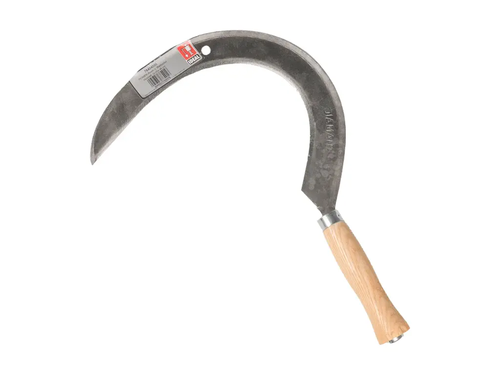 Grassikkel IDEAL Pionier gesmeed, met houten greep