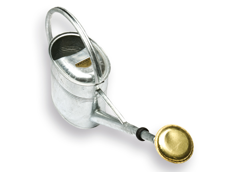 Watering can SOLIDE galvanised 8 liter, with brass rose