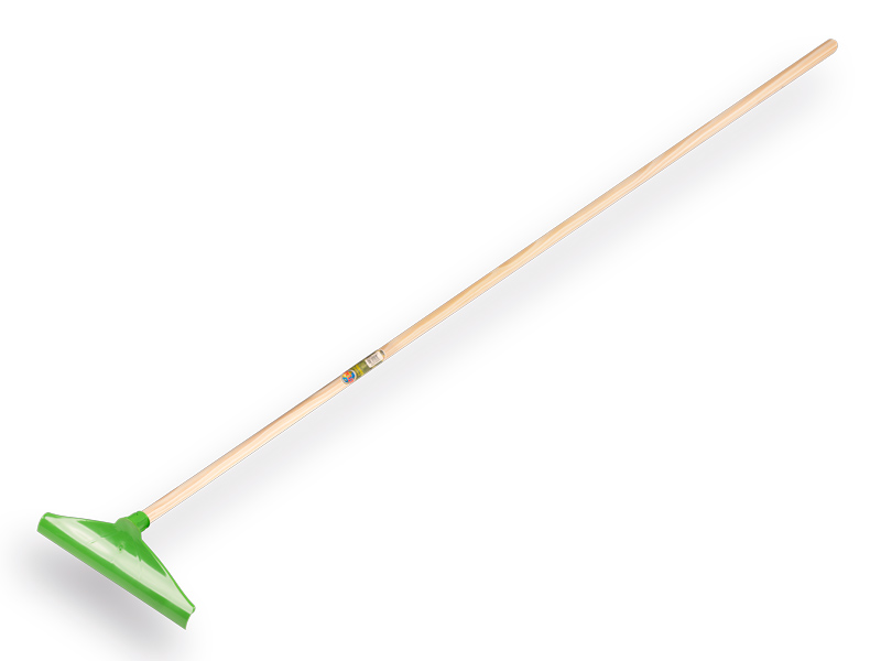 [928126] Racloir a fumier en plastique vert 40 cm avec manche IKAPE 170 x 2,8 cm. FSC 100%