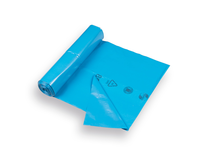 Sac poubelle Premium 70 x 110 cm bleu, épaisseur 37 µm, 25 pièces par rouleau