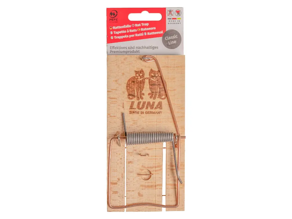 [930360] Rat trap - LUNA wooden rat snap trap (per piece on blister card)