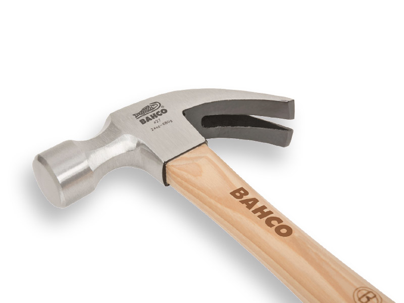 [959255] Klauenhammer BAHCO 450 Gramm, mit HICKORY Stiel 34 cm.
