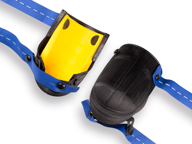 NIERHAUS Harmonica Knieschoner aus Gummi. Modell 13-VE mit ergonomischer Formgebung