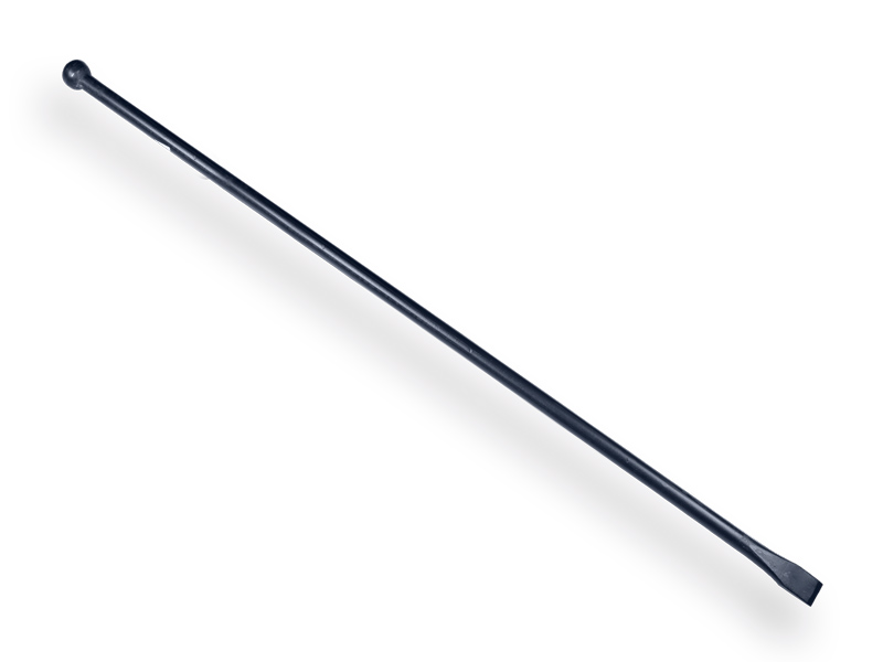 Stootijzer DE WIT 140 cm geheel rond, met platte beitel en knop