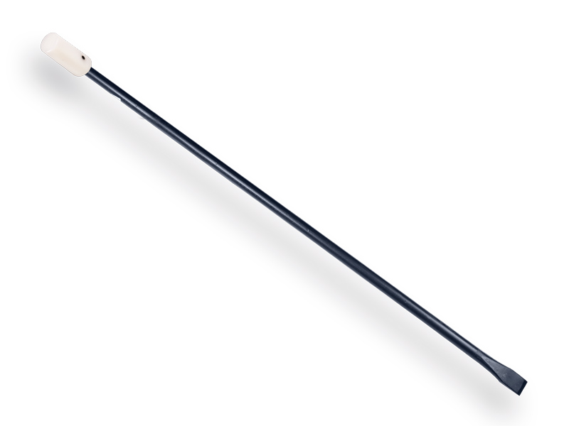Stootijzer DE WIT 140 cm geheel rond, met platte beitel en nylon dop Ø 60 mm