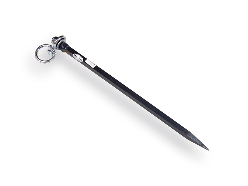 Piquet de sol - piquet d'attache DE WIT 500 x 16 mm, avec émerillon et pointe forgée