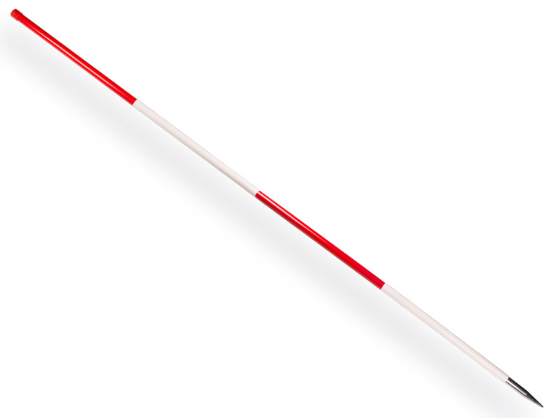 [960907] Jalon divisible NESTLE 216 cm acier plastifié, partie supérieure rouge, pointe en acier