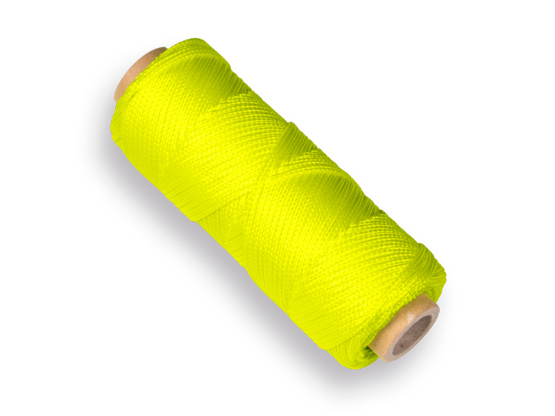 Uitzetkoord LABORA fluor geel 1,4 mm 50 meter, gevlochten nylon koord