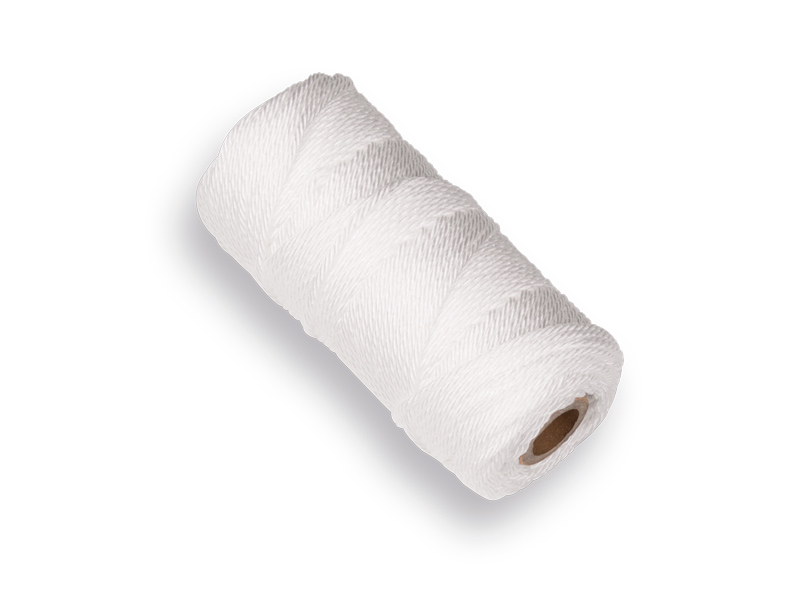 Maurerschnur LABORA weiß 1,4 mm, 50 Meter, gedrehte PP-Kordel