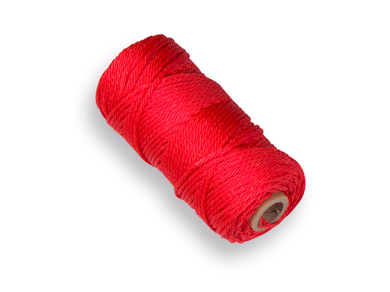 Maurerschnur LABORA rot 1,4 mm, 50 Meter, gedrehte PP-Kordel