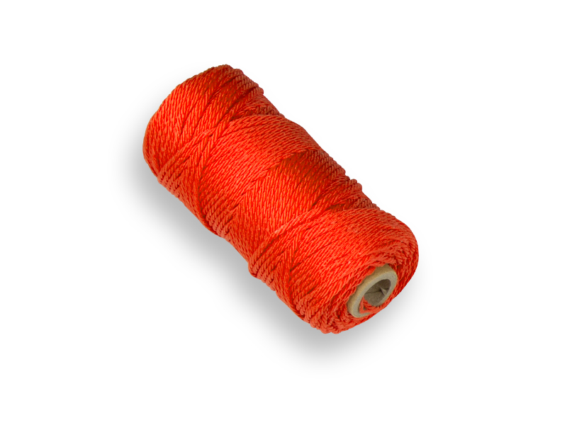 [960913] Maurerschnur LABORA fluororange 1,4 mm 50 Meter, geflochtene Nylonkordel