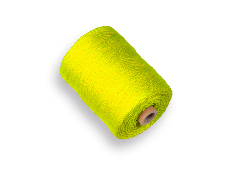 Cordeau d’alignement LABORA jaune fluo 1,4 mm 200 mètres, corde tressée en nylon