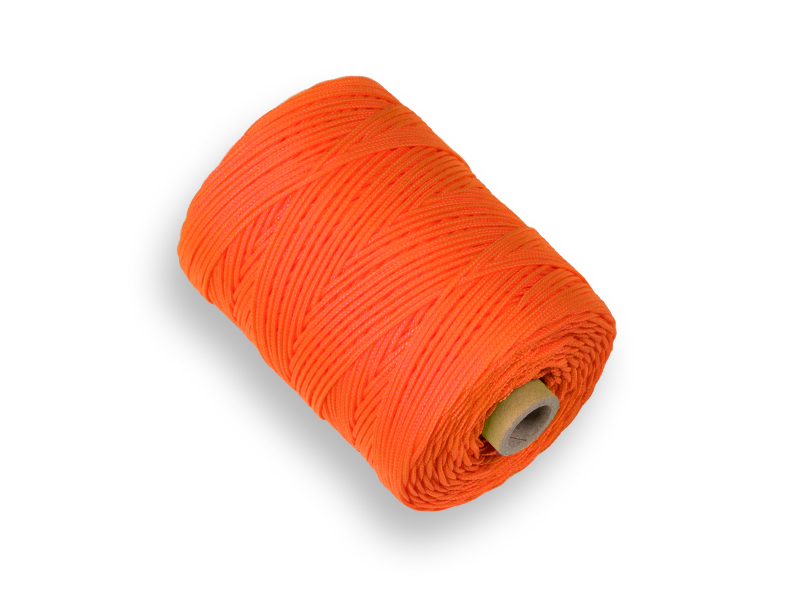 Maurerschnur LABORA fluoreszierend orange 1,4 mm 200 Meter, geflochtene Nylonschnur