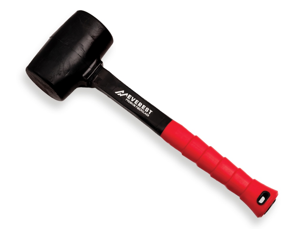 [988400] Maillet en caoutchouc EVEREST dur 90 shore 1kg, avec manche en fibre de verre 38 cm