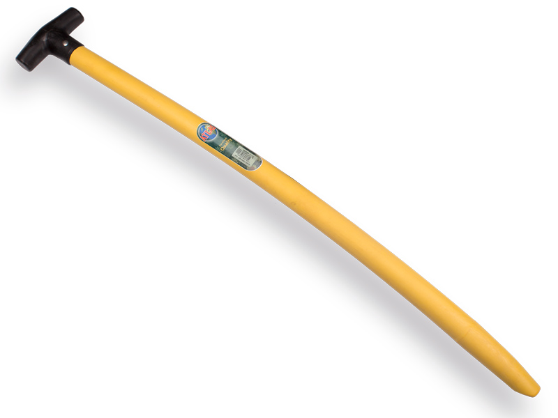 [988810] Schaufelstiel ATLAS Kunststoff 95 cm gebogen gelb, mit T-Griff
