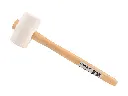 Rubber Mallet GRIPLINE white no. 1 hard, 400 gram Ø 50 x 90 mm, with ASH WOOD handle