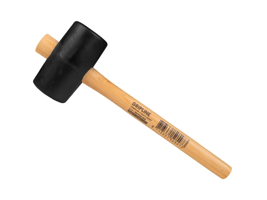 [998680] Rubber Mallet GRIPLINE no. 2 soft, 500 grams Ø 60 x 110 mm, with ash wood handle