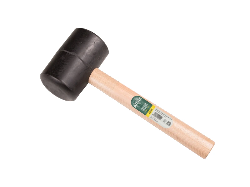 [998695] Gummihammer ATLAS Nr. 8 weich 70 Shore, 1,5 kg Ø 90 x 145 mm, mit HICKORY Stiel