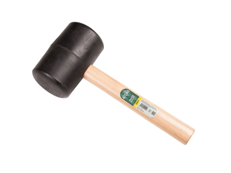 Maillet en caoutchouc ATLAS n° 9 souple 70 shore, 2,0 kg Ø 100 x 160 mm, avec manche HICKORY