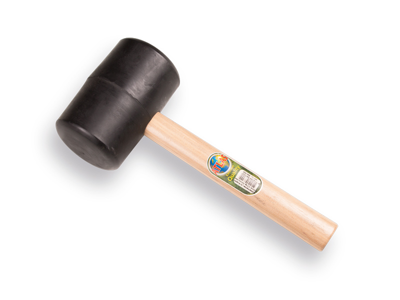[998700] Rubberhamer ATLAS nr. 9 zacht 70 shore, 2.0 kg Ø 100 x 160 mm, met HICKORY steel