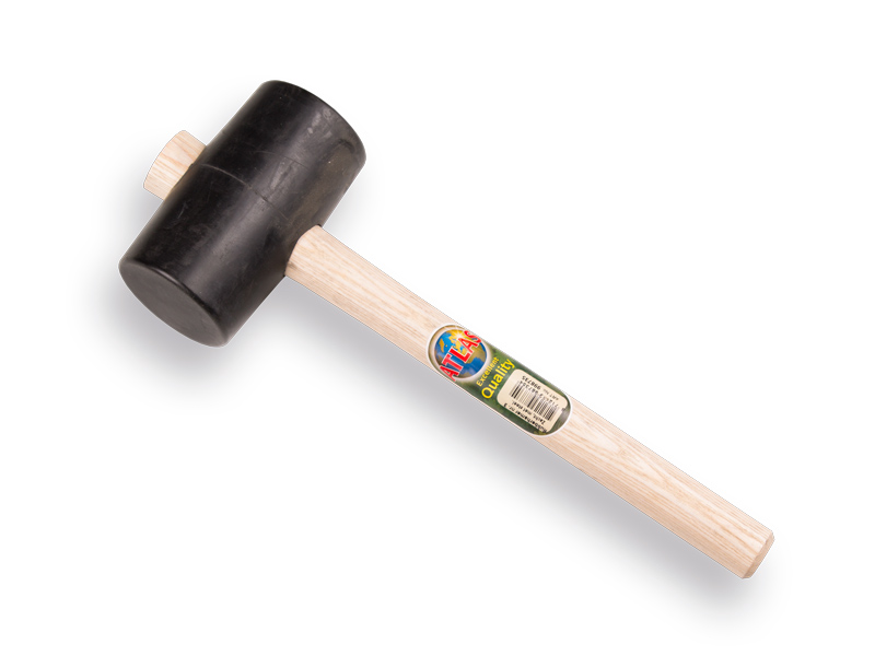 Gummihammer nr. 3 hart, 90 shore, ø 75 x 125 mm. Beide seiten Flach
