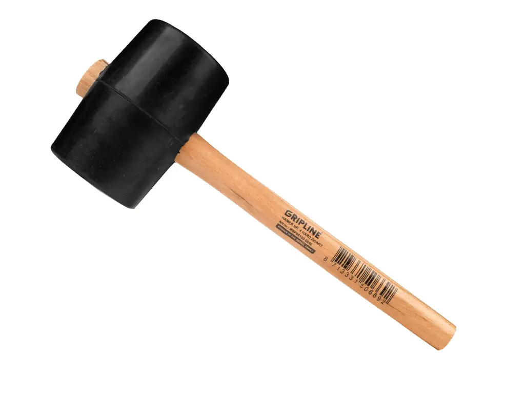 [998740] Gummihammer GRIPLINE Nr. 4 hart, 1,2 kg Ø 90 x 140 mm, mit Eschenholzstiel