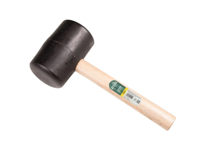 Gummihammer ATLAS nr. 9 hart 90 Shore, 2.0 kg Ø 100 x 160 mm, mit HICKORY Stiel