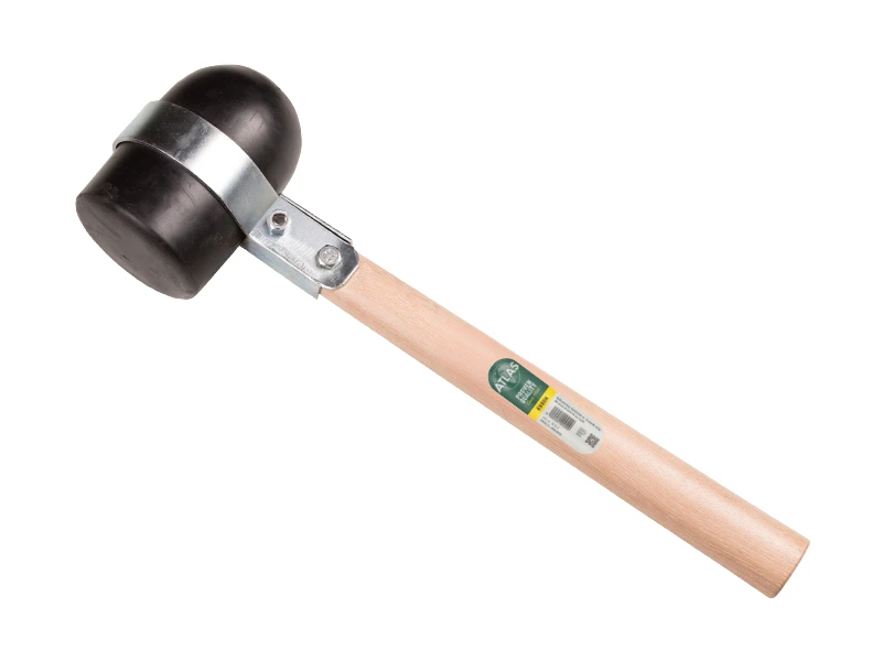 Gummihammer ATLAS Rotterdams, weich 70 Shore, mit Loch und Bügel, mit HICKORY Stiel