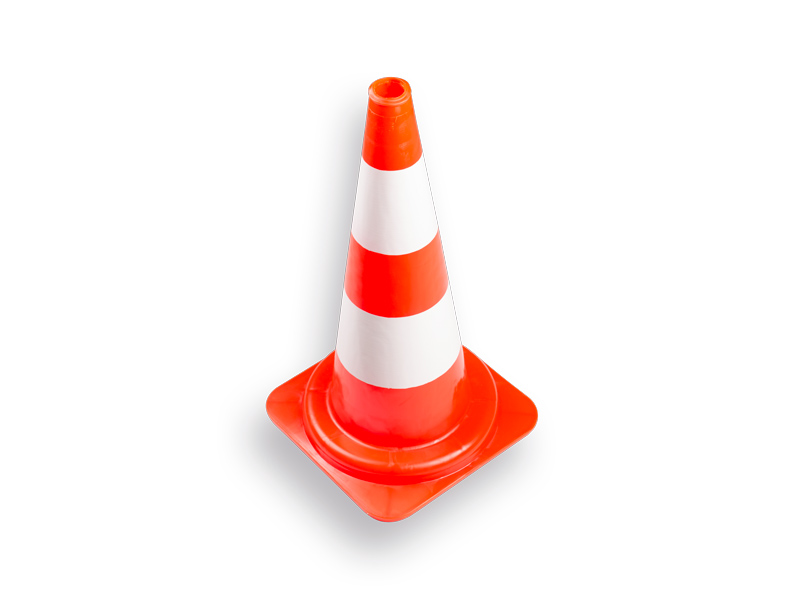 Leitkegel PVC 50 cm. WEISS-ROT. 