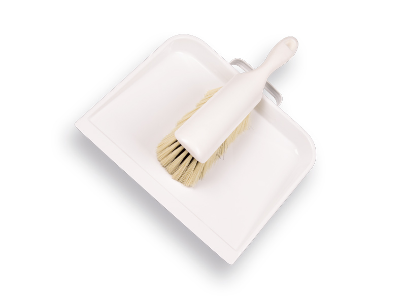 [1492015] Dustpan VERO steel with short handle, with soft PPN hand brush (replacement for 1492010)