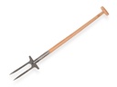 Rosengabel DE WIT geschmiedet, 2 Zinken, mit ESCHENHOLZ T-Stiel 90 cm