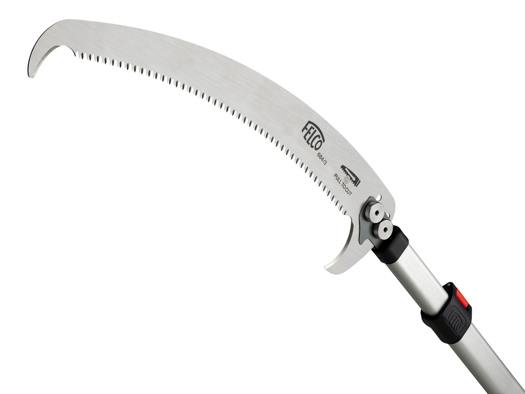 Pole saw FELCO 684, extendable from 230 cm to 640 cm, saw blade 39 cm with hook.