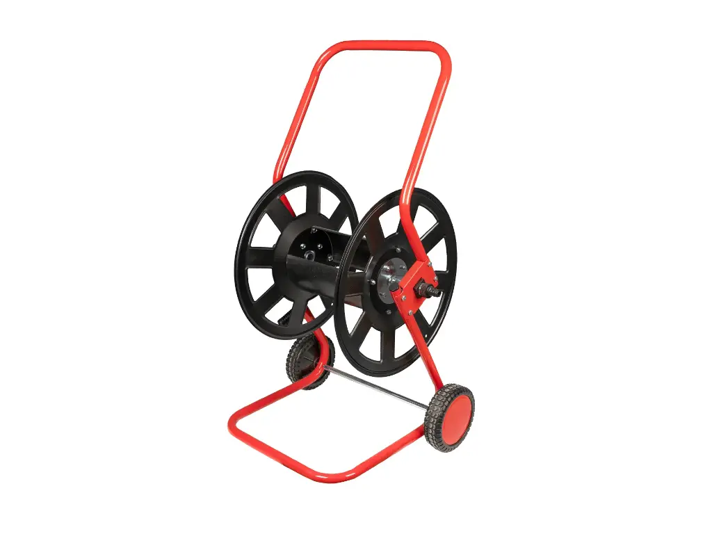 Slanghaspel - slangenwagen metaal rood/zwart, voor 60 meter ½ slang (ongemonteerd)