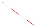Jalonstok NESTLE staal, lengte 200cm., ronde buisspits, bovenkant Wit