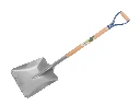 Ballast shovel ATLAS aluminium with wear strip, 28 x 33 cm, with metal D-handle 80 cm straight