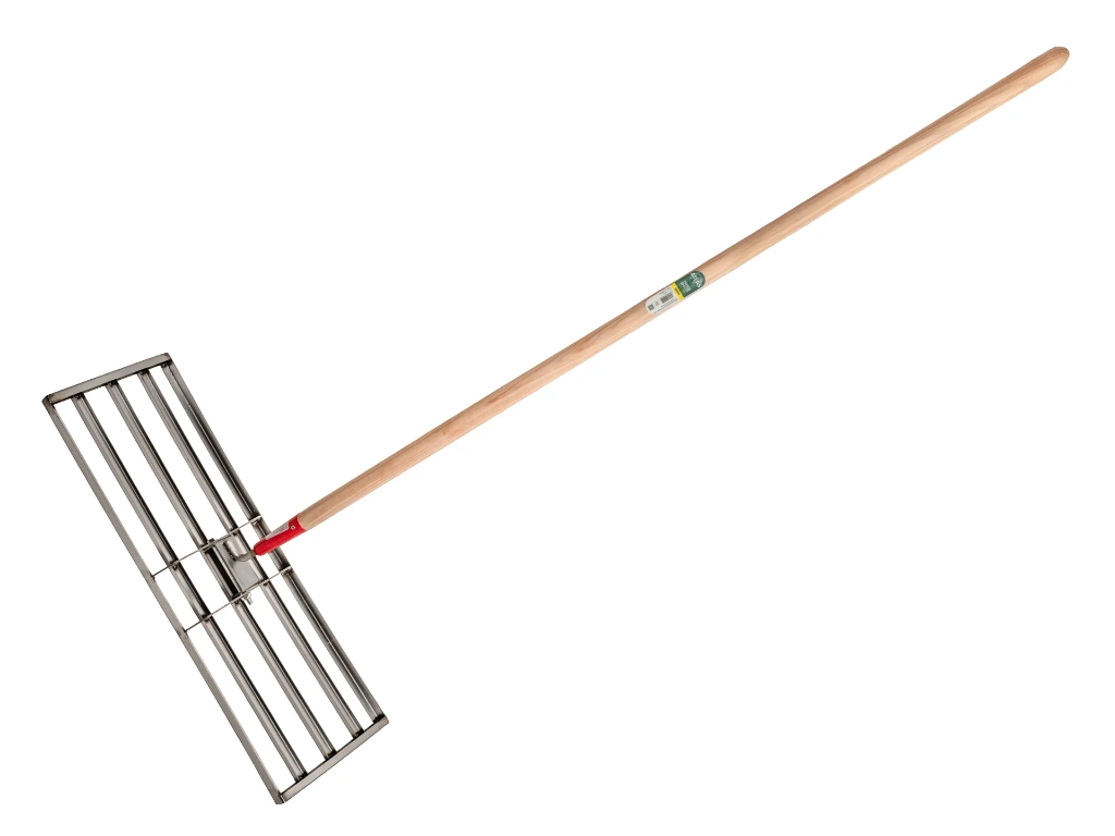 [656100] Rasenrakel - Nivellierharke ATLAS rostfreier Stahl, mit Hartholzstiel 150 cm